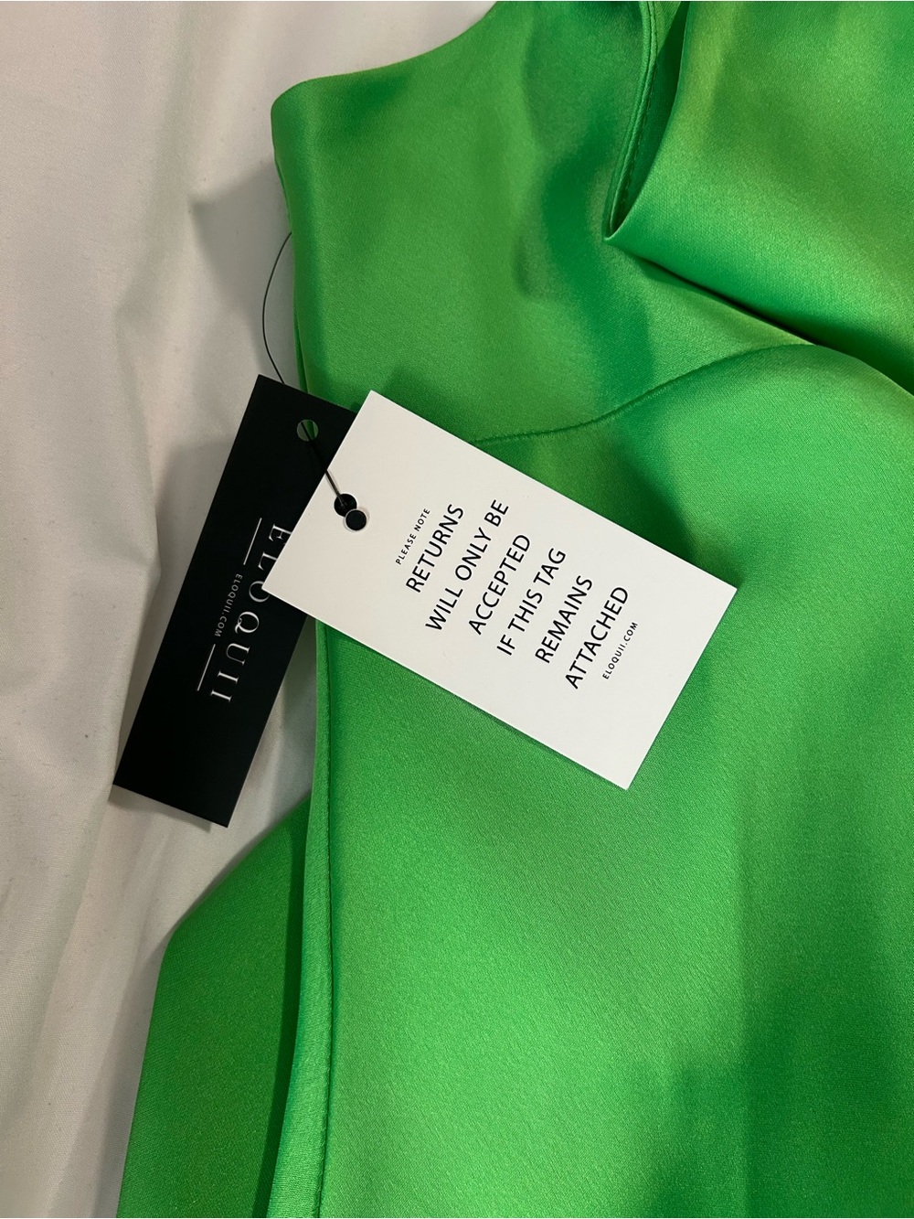 Eloquii One-Shoulder Emerald Green Satin Dress - Picture 4 of 4